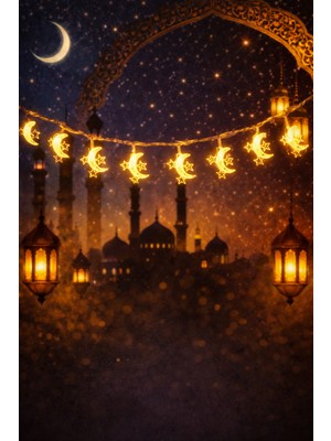 Pairla 1,5 Metre 3 Yıldız 1 Ay Ramazan Temalı LED Işıklı Süsleme Seti Ramazan Süsleri, Ramazan Hediyem Ramazan Süsü