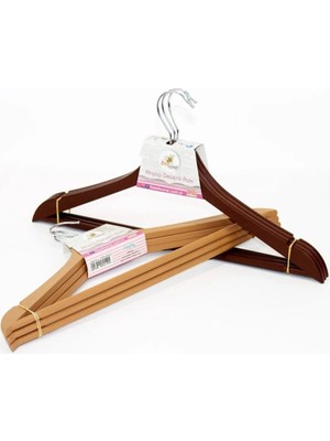DS LLC Ahşap Görünümlü Plastik Elbise Askısı 3 Lü ROYALEKS-AK439 DSLLC34-43TX