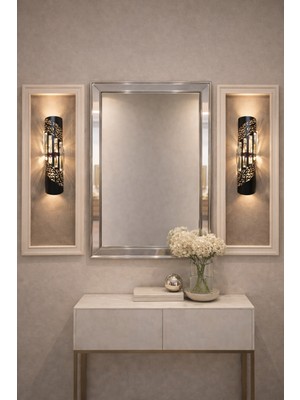 Nazik Aydınlatma Star Modern Krom Gümüş Pilli ve Elektrikli Günışığı Ledli Duvar Apliği 1 Adet Pilli Aplik