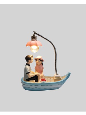 DS LLC Sevgililer Günü Için Romantik Çift Figürlü Dekoratif Gece Lambası DSLLC4-2356Y