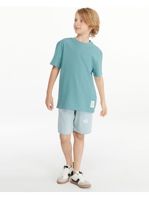 Lc Waikiki Yeni Sezon Bisiklet Yaka Dokulu Erkek Çocuk Tişört