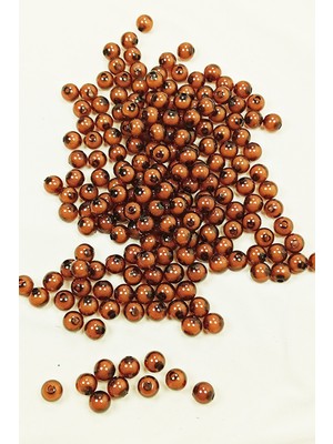 DS LLC Yuvarlak Boncuk Içten Boncuklu Bileklik Çanta Boncuğu 8 mm 50 gr Kahverengi - BNC469 DSLLC34-43T