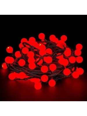 Calperia 5m 28 LED Kırmızı Işık Siyah Kablo Fişli