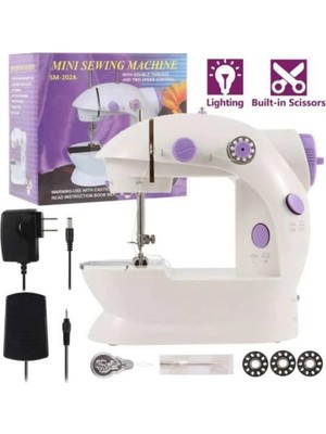 Hsc Bilişim Dikiş Makinesi Sew Whiz Elektrikli Veya Pille Çalışabilen Çift Kademeli Işıklı Mini