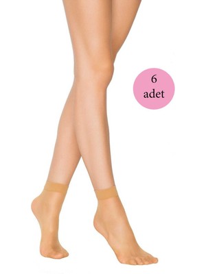 DS LLC 6 Adet Kadın Ten Süper 15 Mat Soket Çorap Ten DSLLC34-43TX
