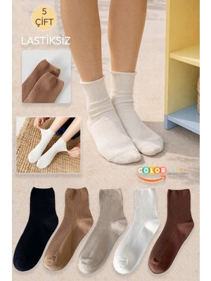 Color Socks 5 Çift Lastiksiz Mevsimlik Kadın Çorap Seti (Extra Soft)