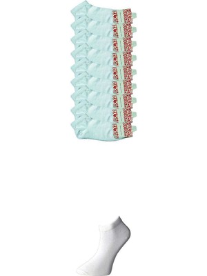 DS LLC Beyaz Kadın Bilek Çorap 9 Çift DSLLC34-43TX