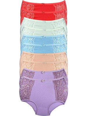 DS LLC 10 Adet Kenar Dantelli Toparlayıcı Yüksek Bel Bato Külot DSLLC34-43TX