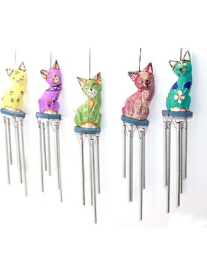 Calperia Üstü Ahşap Altı Metal Rüzgar Çanı