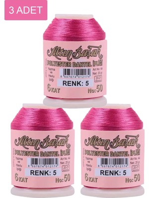 DS LLC 3 Adet Altınbaşak Oya ve Dantel Ipi 20 gr - Royaleks - No: 005 DSLLC34-43TX