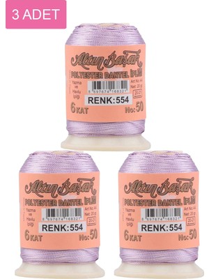 DS LLC 3 Adet Altınbaşak Oya ve Dantel Ipi 20 gr - Royaleks - No: 554 DSLLC34-43TX