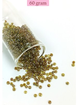 DS LLC Dökme Cam Kum Boncuk (8/0) 3 mm - 60 Gram - Yeşil Siyah - BNC223 DSLLC34-43TX