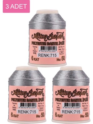 DS LLC 3 Adet Altınbaşak Oya ve Dantel Ipi 20 gr - Royaleks - No: 715 DSLLC34-43TX