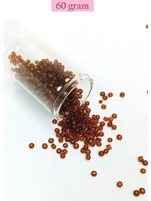 DS LLC Dökme Cam Kum Boncuk (8/0) 3 mm - 60 Gram - Şeffaf Koyu Kahve - BNC200 DSLLC34-43TX