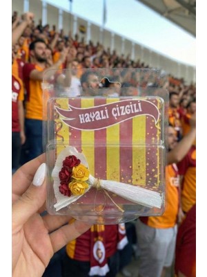 Hayali Çizgili Kırmızı Sarı Tutku | Taraftarlara Özel Mini Buket – Dekoratif El Yapımı Hediye