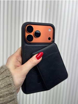 Fabron Leather - iPhone 17 Pro Uyumlu Magsafe Özellikli Darbeye Dayanıklı Cüzdanlı Deri Kılıf