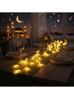 Okavango 1,5 Metre 3 Yıldız 1 Ay Ramazan Temalı LED Işıklı Süsleme Seti Ramazan Süsleri, Ramazan Hediyem Ramazan Süsü