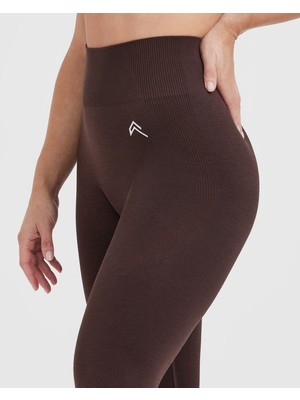 Oner Active Seamless Yüksek Bel Düz Model Tayt - Kahverengi