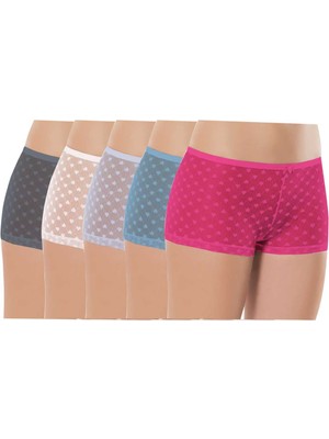 DS LLC 5 Adet Kadın Komple Tül Dantel Boxer Külot DSLLC34-43TX