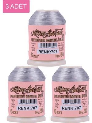 DS LLC 3 Adet Altınbaşak Oya ve Dantel Ipi 20 gr - Royaleks - No: 707 DSLLC34-43TX