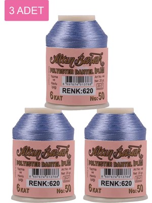 DS LLC 3 Adet Altınbaşak Oya ve Dantel Ipi 20 gr - Royaleks - No: 620 DSLLC34-43TX