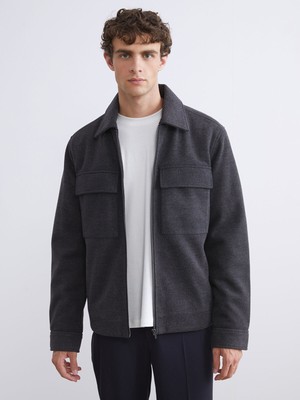 Lc Waikiki Yeni Sezon Standart Kalıp Gömlek Yaka Erkek Kaşe Mont