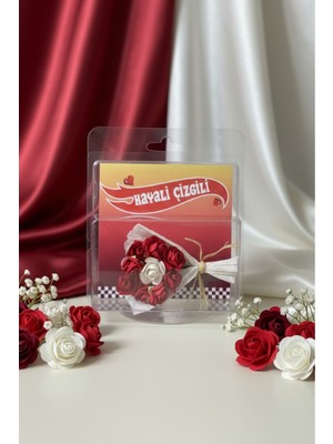 Hayali Çizgili Mini Buket Love Flowers Tasarım Koleksiyonluk, Sevgiliye Hediye Kalıcı Çiçek Buketi Tasarım