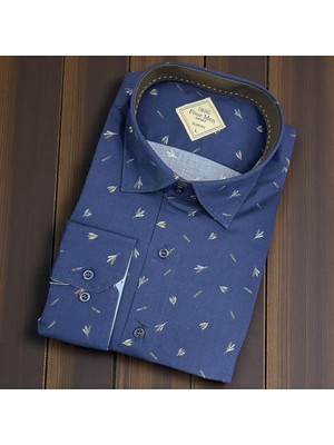Eren Style Linen Slim Fit Pamuklu Yakası Gizli Düğmeli Gömlek (Slim Fit Kalıp)