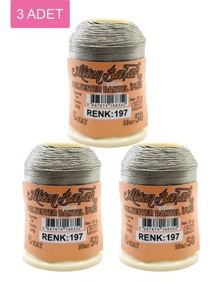 DS LLC 3 Adet Altınbaşak Oya ve Dantel Ipi 20 gr - Royaleks - No: 197 DSLLC34-43TX