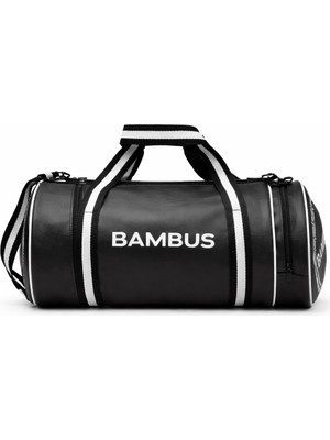 Bambus Home Silindir Spor ve Seyahat Çantası Suni Deri Omuz Çantası Unisex Su Geçirmez