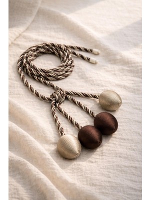 4 Toplu Halat Sarım Tavan Braçöl Fon Bağı Kahverengi-Vizon (1 Adet)