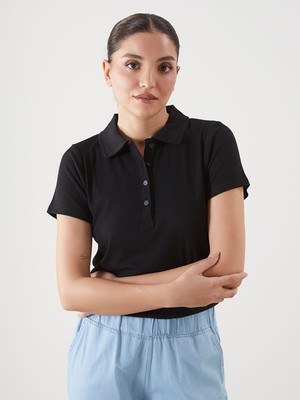 Lc Waikiki Yeni Sezon Polo Yaka Dokulu Kadın Tişört