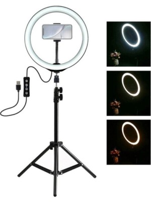 Youtuber Makyaj Selfie Işığı, Aynalı Ring Light LED Stand Siyah