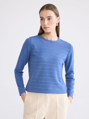 Lc Waikiki Yeni Sezon Bisiklet Yaka Çizgili Kadın Triko Kazak