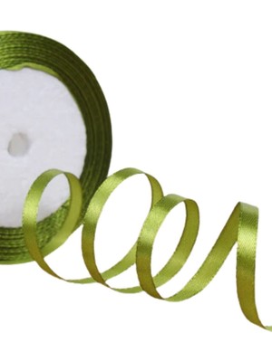 P Parla Saten Kurdele 3 cm 10 Metre Yağ Yeşili