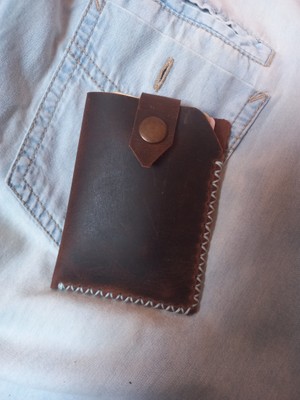 Madamera Hakiki Deri Kartlık Kişiye Özel Isimli Avuç Içi Küçük Kartlık Kahverengi MK56