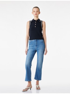 Koton Kadın Jean Pantolon 6SAL40013MD Orta Indigo