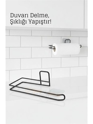 Nexgen Yapışkanlı Kağıt Havluluk – Siyah Metal 25 x 7 cm - SA002P-75E371