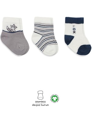 Bistyle 3'lü Penye Soket Çorap BS10109 Gri