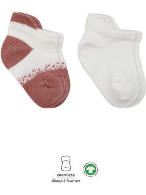 Bistyle 2'li Penye Sneakers Çorap BS20105 Ekru Pudra