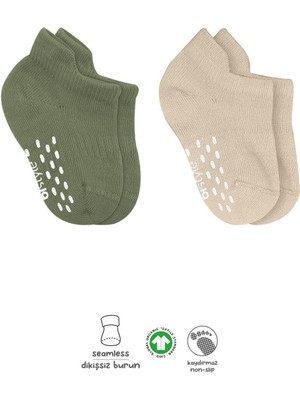 Bistyle 2'li Sneakers Kaymaz Colours Penye Çorap BS20104 Nil Bej