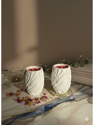 Serene Space Kokulu Dekoratif Ceylan Desenli 2'li Mum