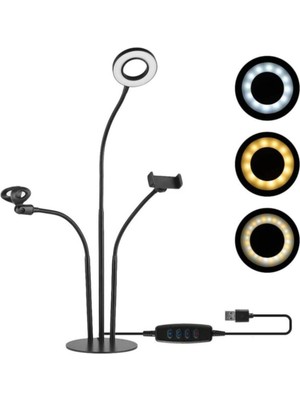 Yüksek Kaliteli Stüdyo Işığı ve Mikrofon Standı Seti Siyah