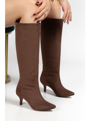 Shemard Kahve Süet Günlük Kadın Çizme
