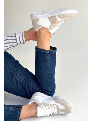 Shemard Lunga Beyaz Cilt Bağcıklı Spor Ayakkabı