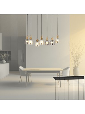 Lampaluce Zaira Modern Tasarım Salon Aydınlatması Sarkıt Yemek Masası Üzeri Avizesi 7\'li