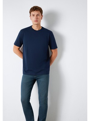 Mavi Bisiklet Yaka Lacivert Basic Tişört 0611596-70497