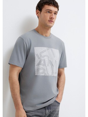 Mavi Istanbul Baskılı Gri Tişört 0612990-85550