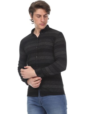 Modi Green Erkek Günlük Full Likralı Desenli Gömlek