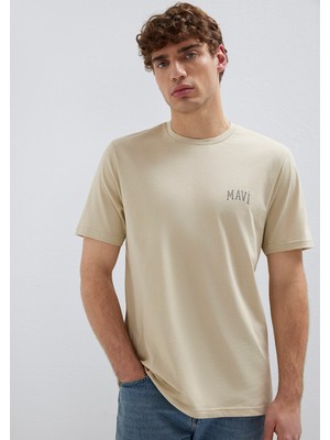 Mavi Mavi Logo Baskılı Bej Tişört 0611714-70325
